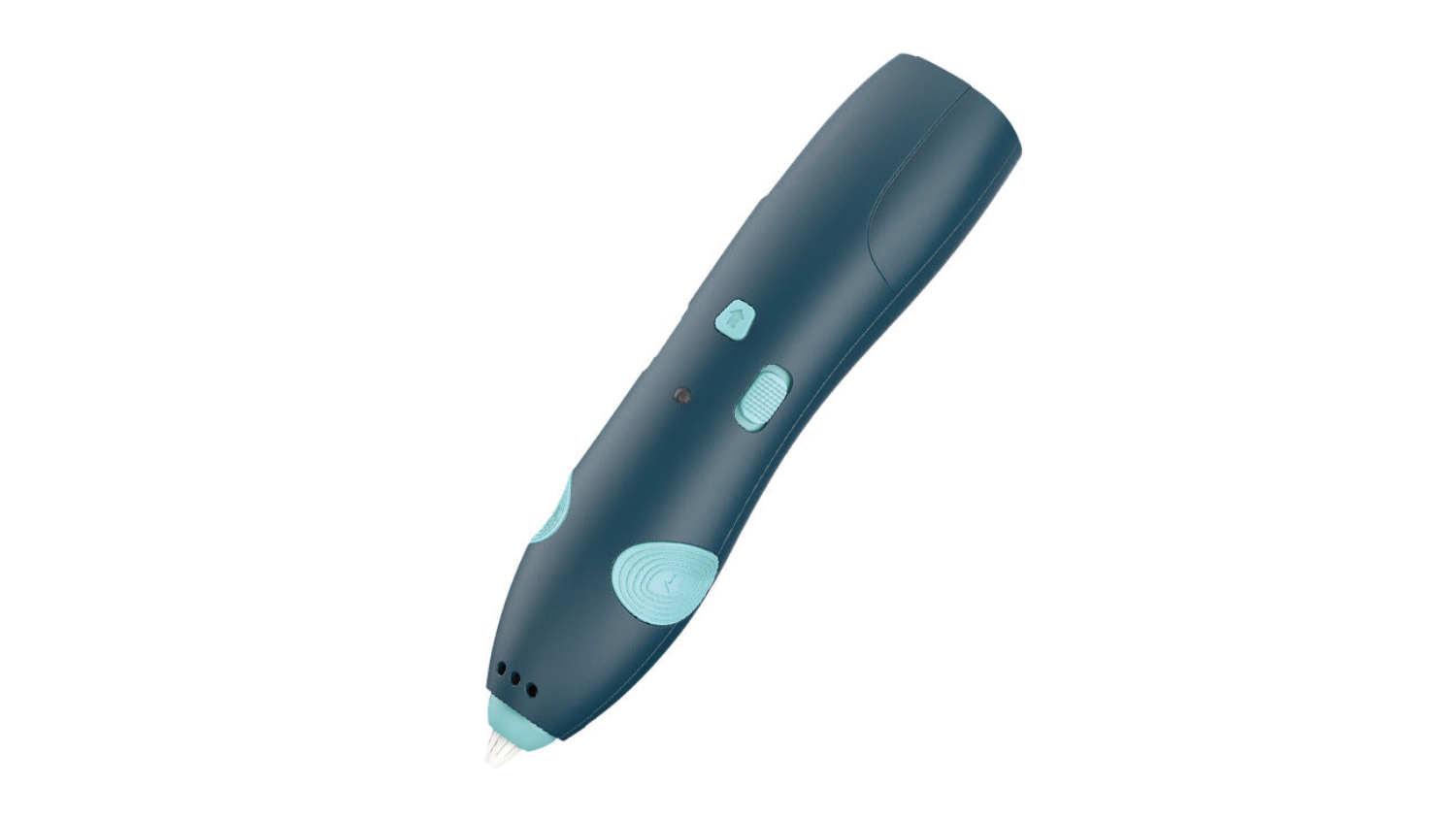 A left-angled view of a 3D filament printing pen
