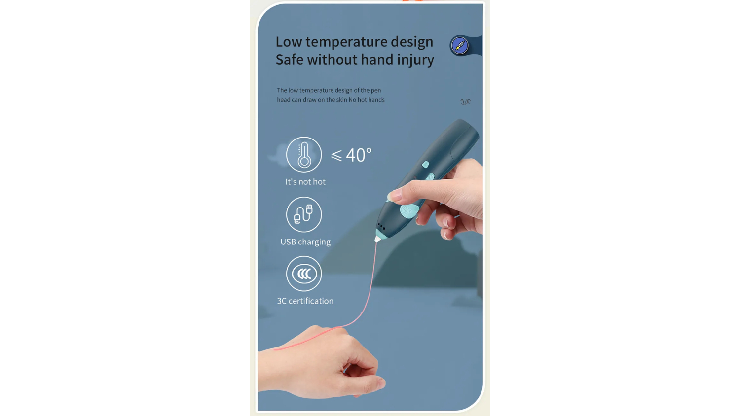 Kmall 3D Filament Printing Pen Set - Blue