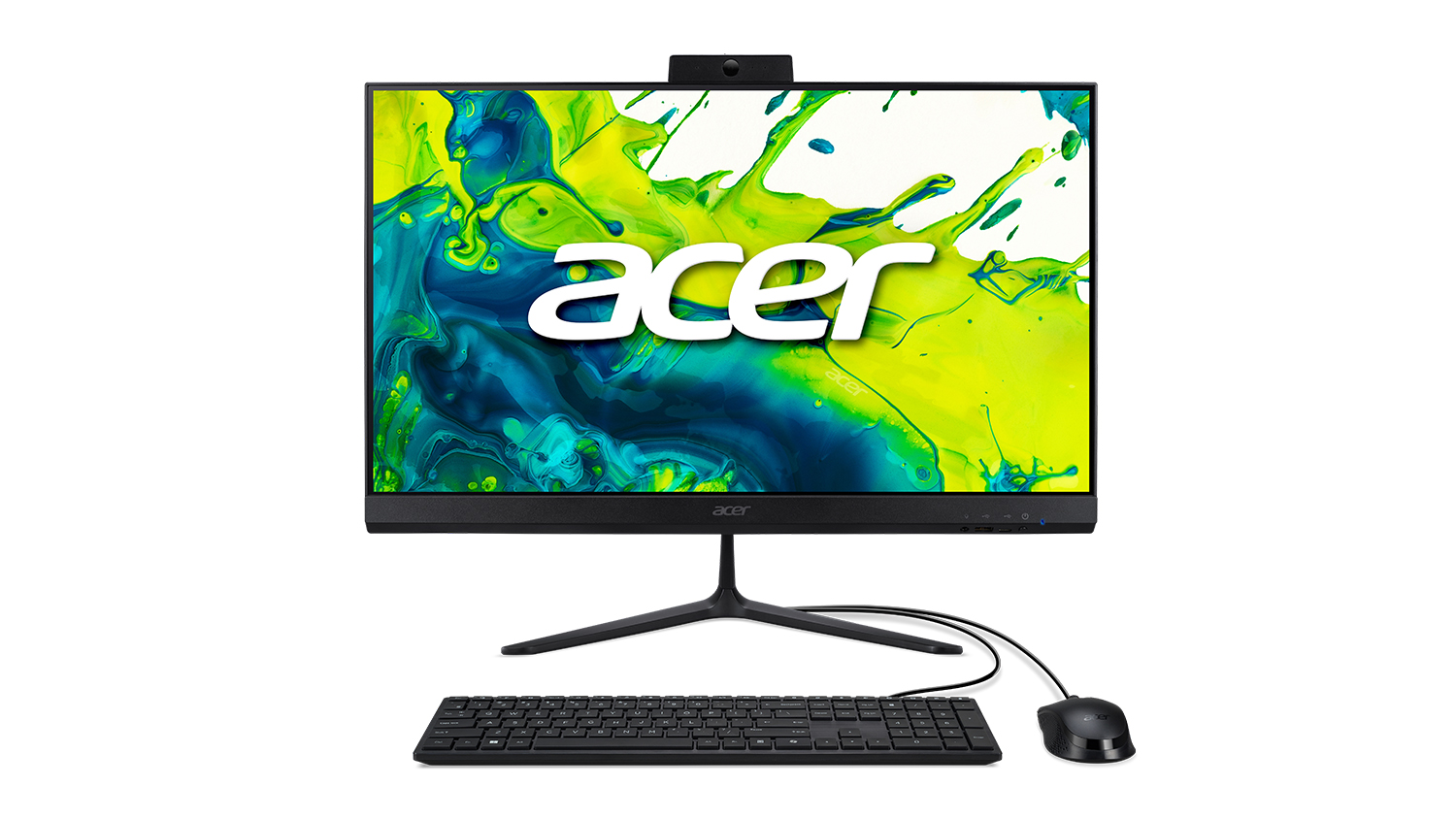 : Acer Aspire 23.8" All-in-One Desktop with monitor, keyboard, and mouse