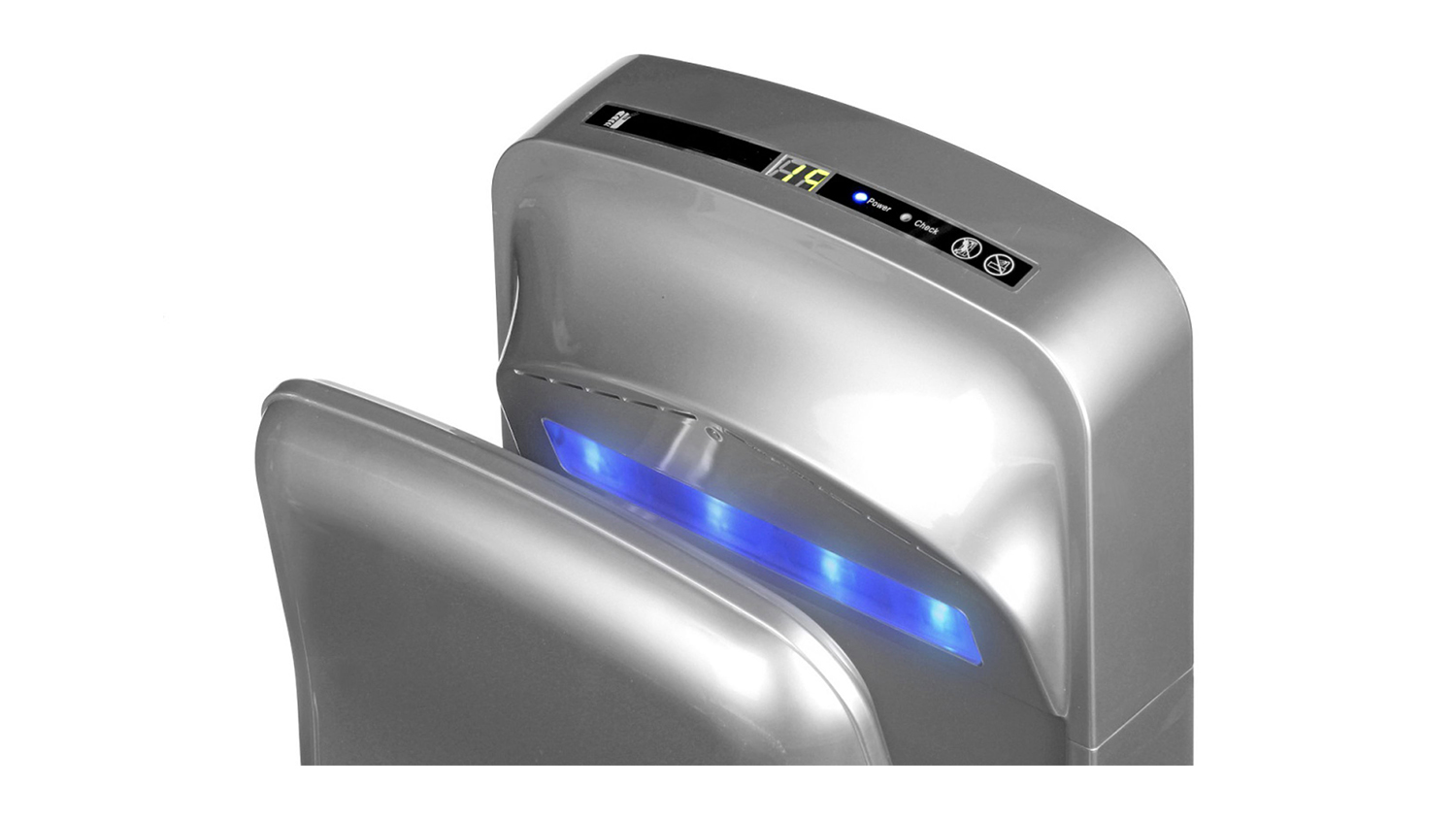 MyWashroom High Performance Commercial Jet Hand Dryer with Brushless Motor, Double HEPA Filter - Silver