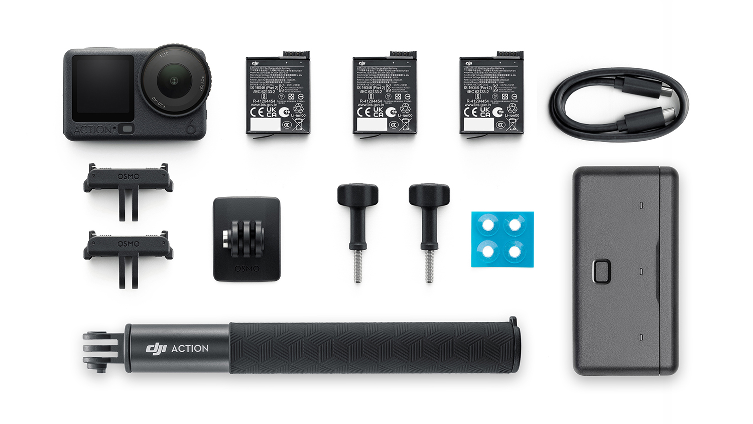 DJI Osmo Action 6 Camera Adventure Combo in a sleek black colour