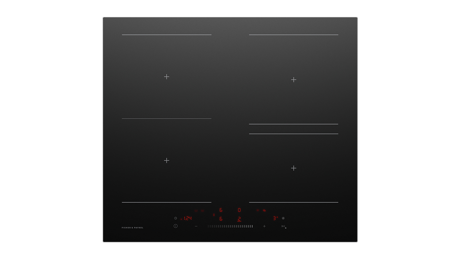 Fisher & Paykel 60cm Smart 4 Zone Induction Cooktop in a sleek black colour