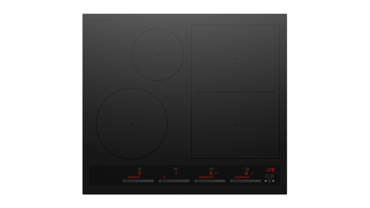 Fisher & Paykel 60cm 4 Zone Low Current Induction Cooktop in a sleek black colour