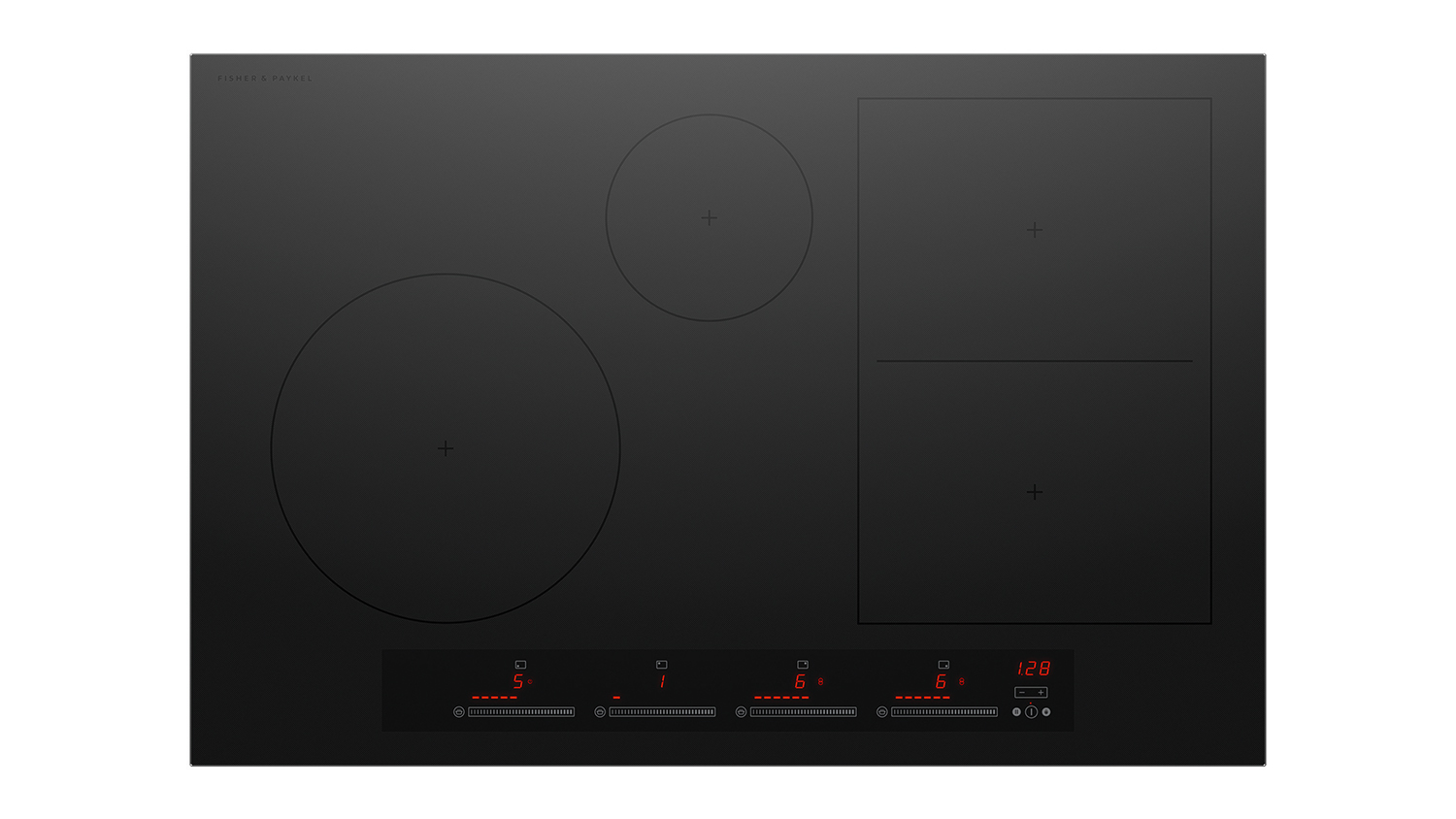Fisher & Paykel 80cm 4 Zone Induction Cooktop in a sleek black colour