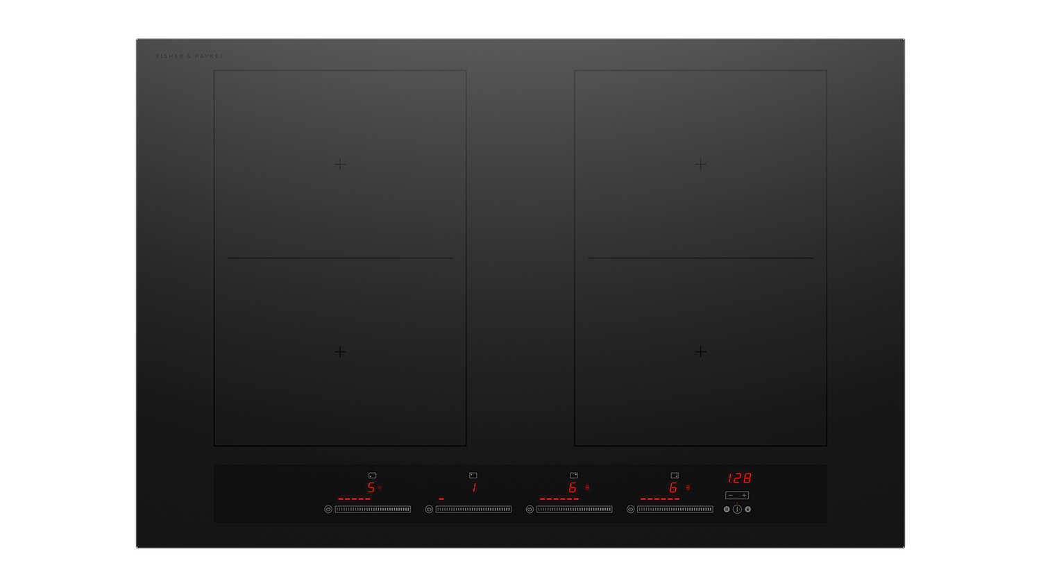 Fisher & Paykel 80cm 4 Zone Induction Cooktop in a sleek black colour
