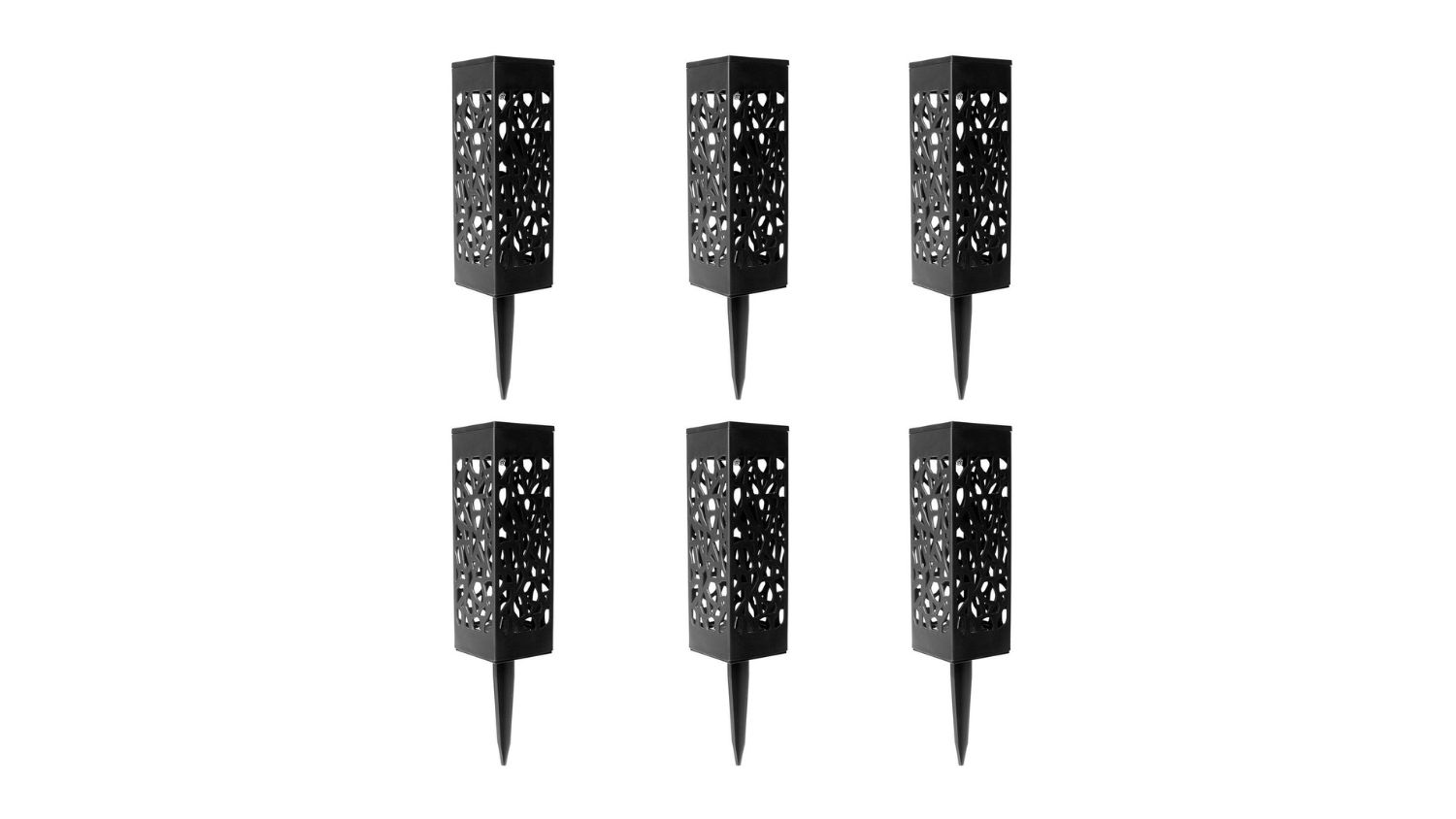 A set of 6 solar-powered garden lights