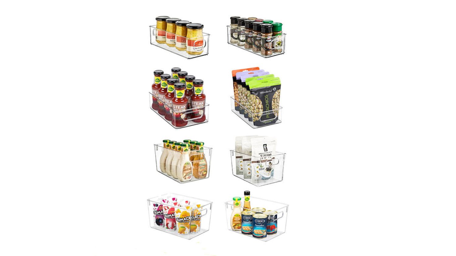 Kmall Refrigerator Organiser Bins with Handles 5pcs. - Clear