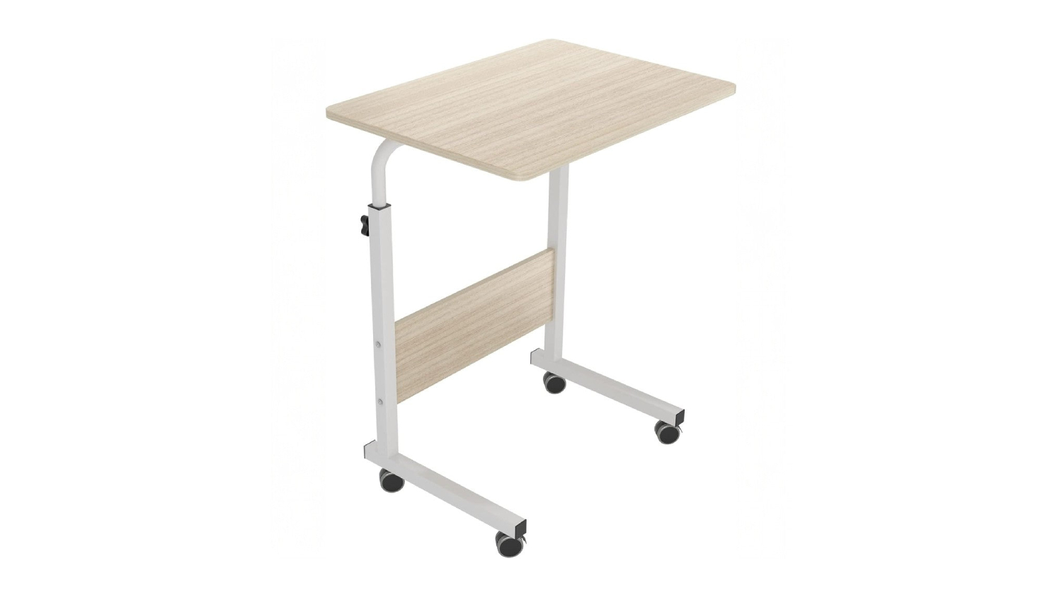 A right-angled view of a rolling laptop desk