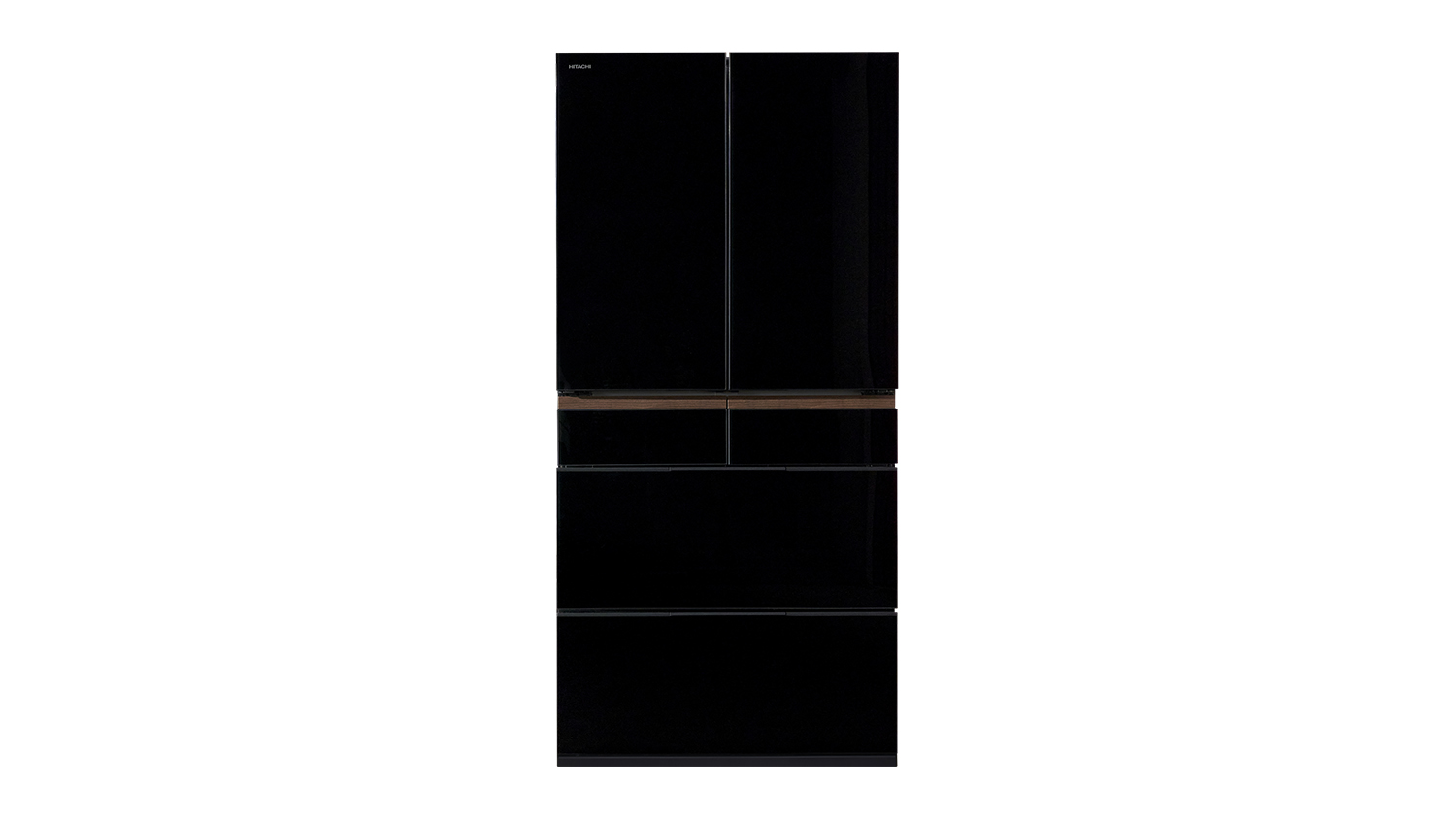 Hitachi 670L Multi Drawer Fridge Freezer in a crystal black colour
