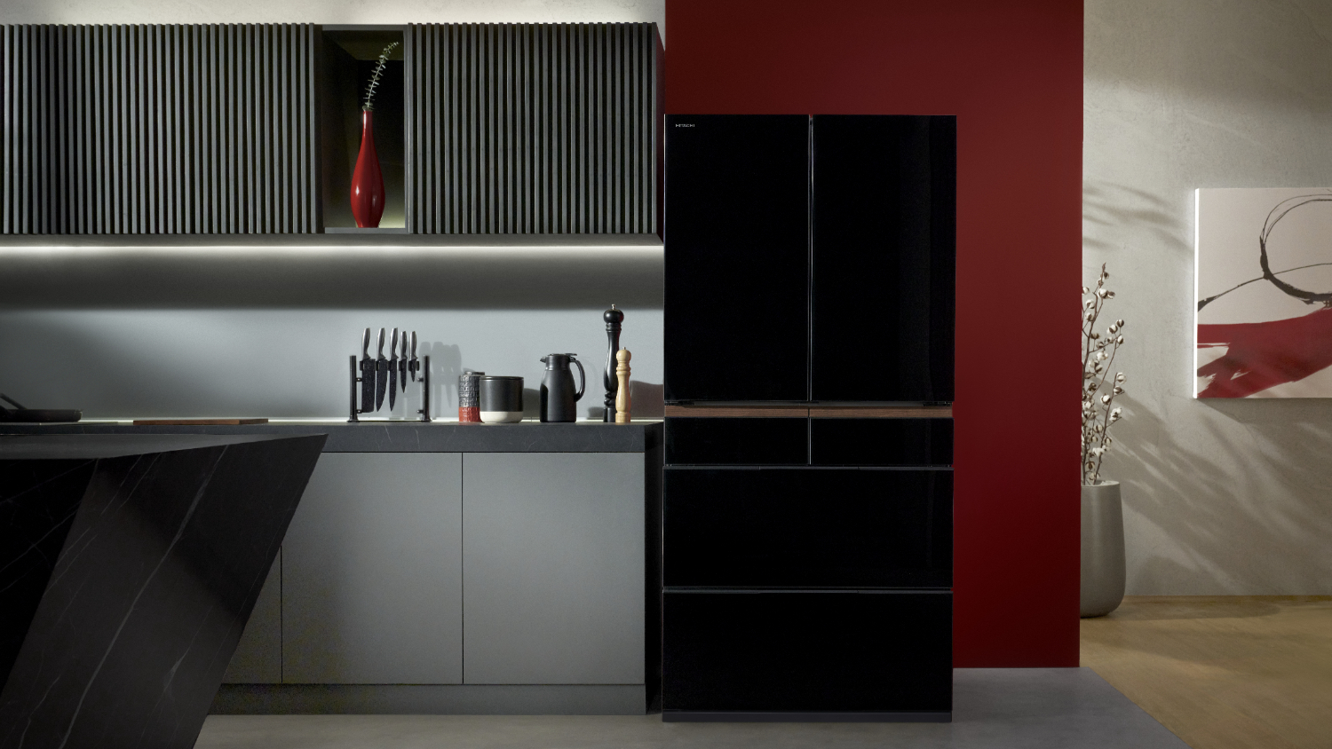 Hitachi 670L Multi Drawer Fridge Freezer - Crystal Black (R-GW670TAXK)