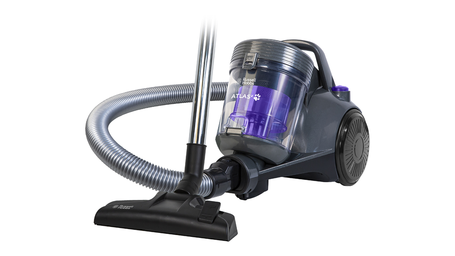 Russell Hobbs Atlas2 Pets Cyclonic Cylinder Vacuum in sleek grey colour