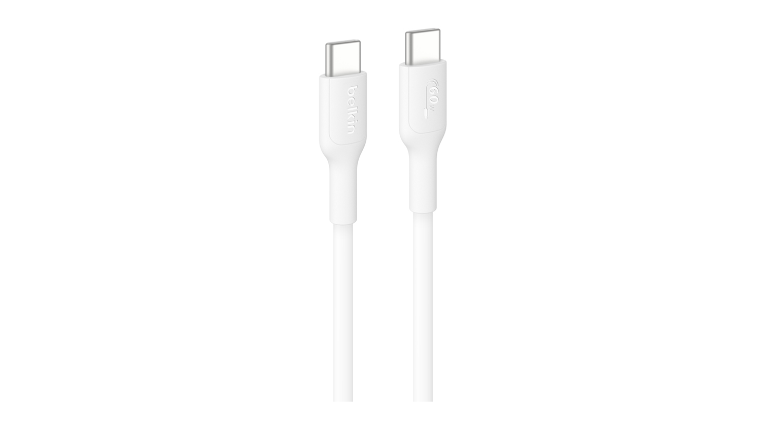 Belkin BoostCharge USB-C to USB-C 60W PCR Cable in a sleek white colour