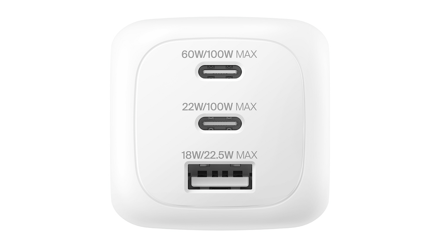 Belkin BoostCharge Pro 100W 3-Port GaN Wall Charger - White (WCH016auWH)