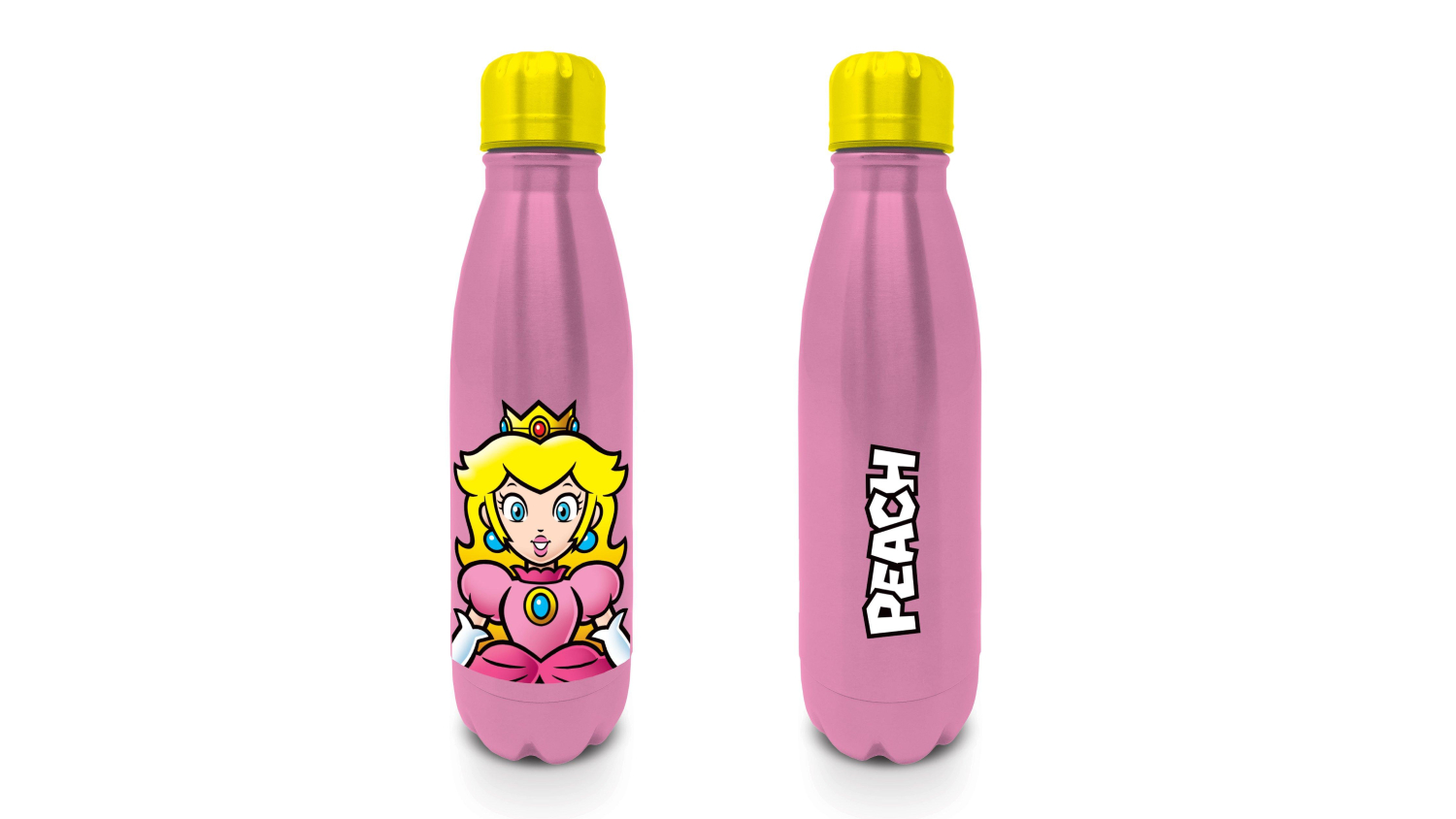 A front view of the IM metal Princess Peach water