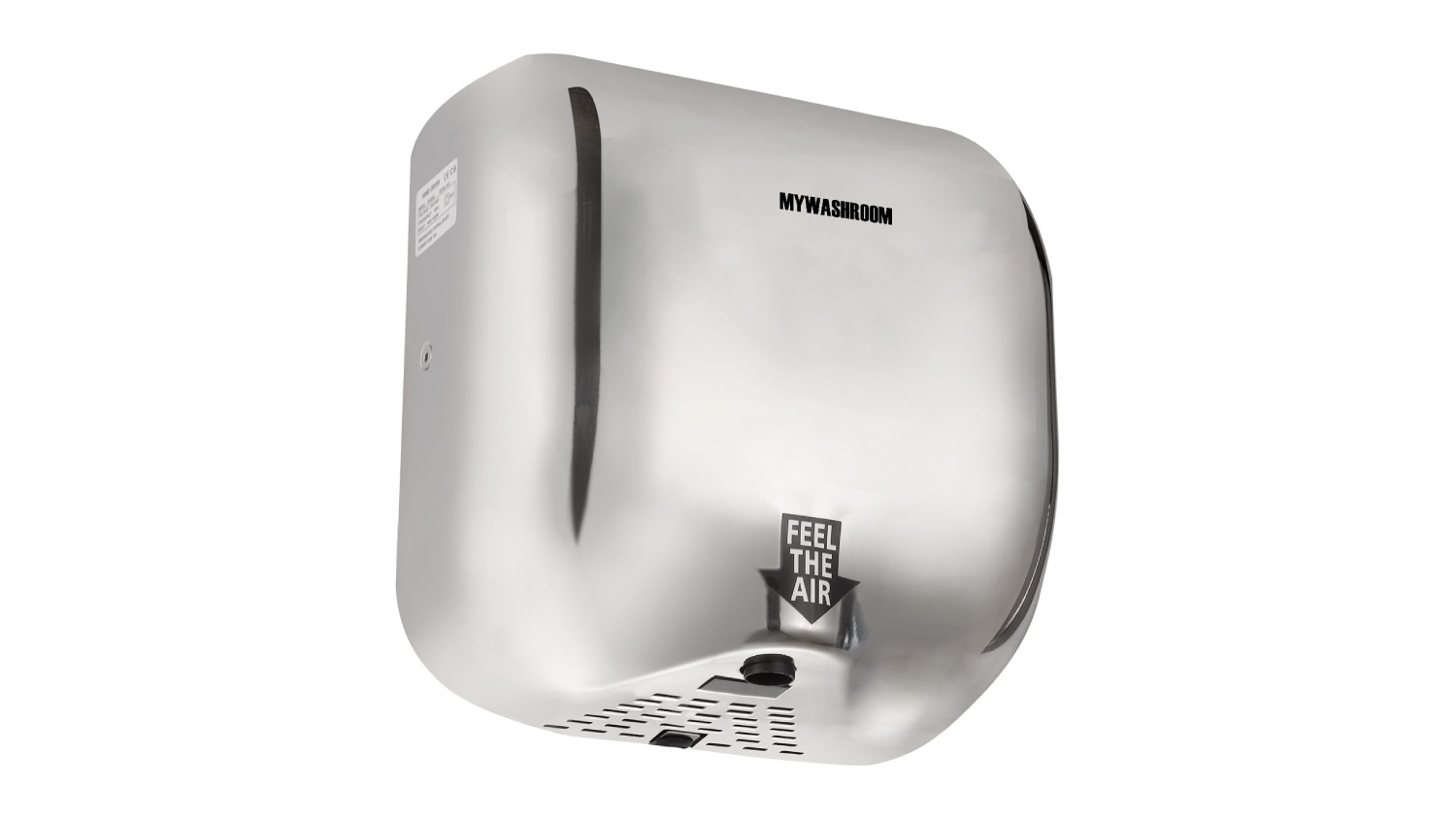 MyWashroom High Speed Quick Drying Commercial Hand Dryer - Brushed Chrome Silver