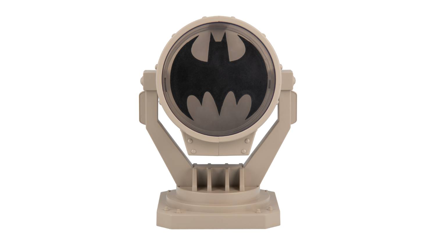 Bat Signal LED Projection Light shaped like a spotlight with the black Batman logo on the front