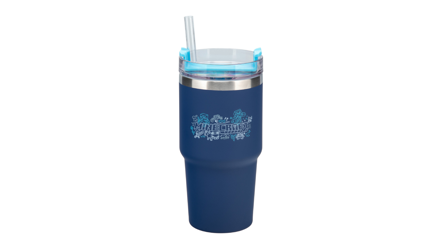 Paladone Themed Gamer Cup with Lid, Straw 600ml - Minecraft
