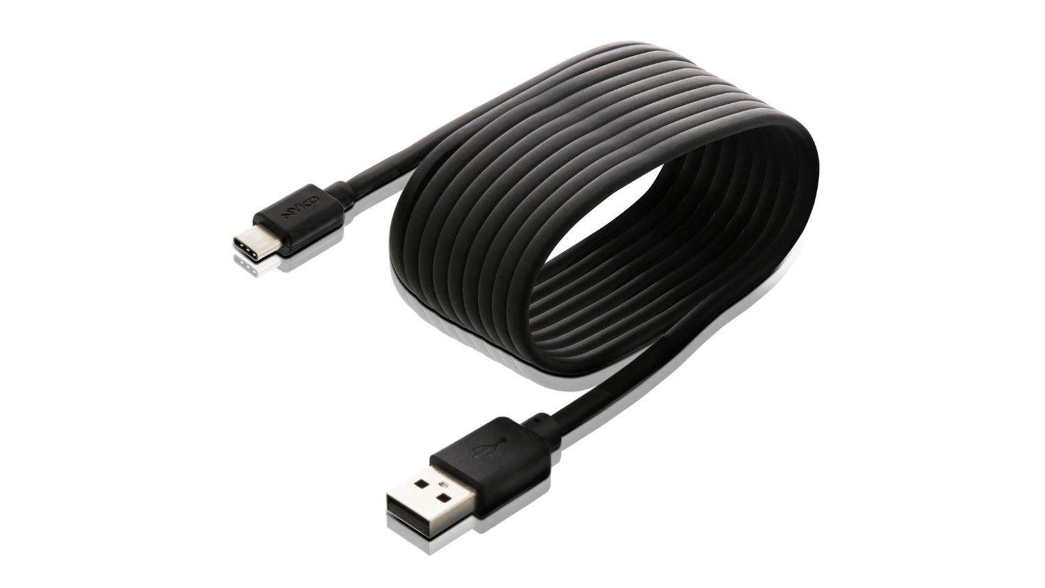 Black Nyko USB-A to USB-C charging cable for Switch OLED