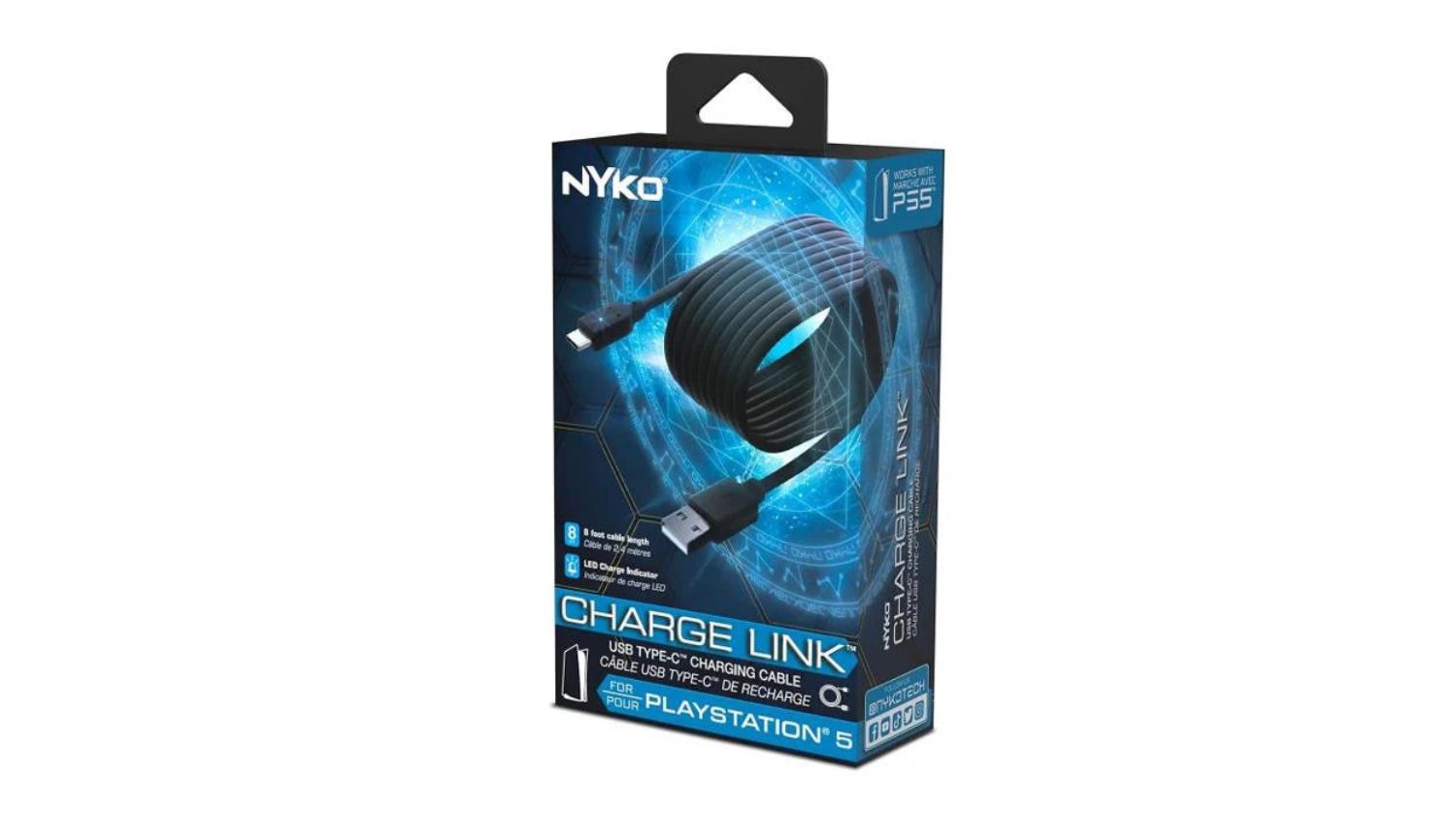 Nyko Charge Link USB to USB-C Cable for PlayStation 5 Controllers