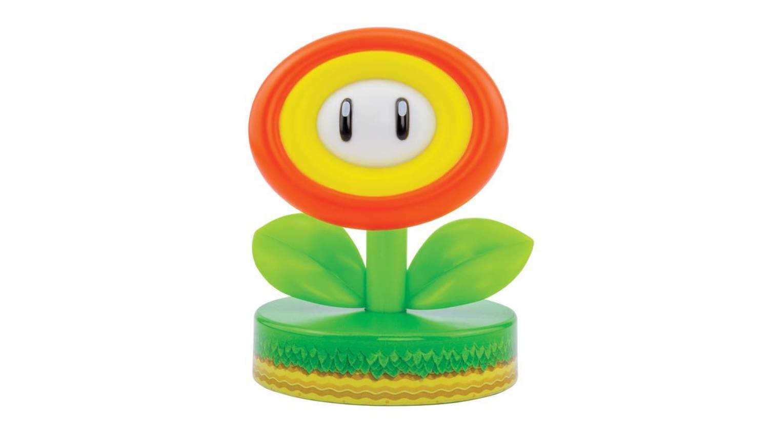 A Paladone Fire Flower desk light shaped like the iconic Super Mario power-up
