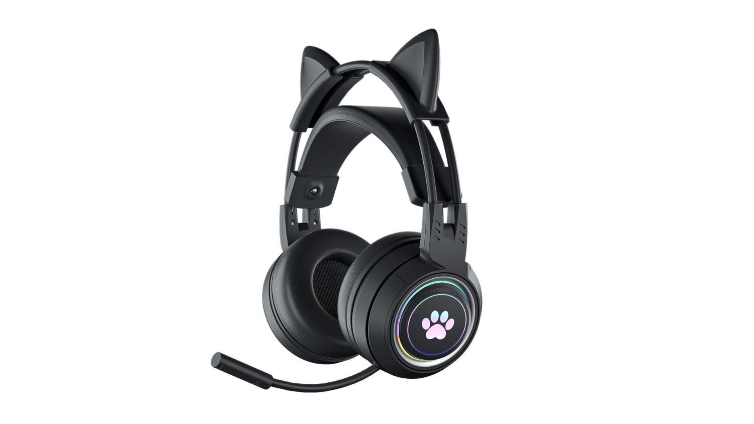 Powerplay Cat RGB Gaming Headset with Removable Ears - Black