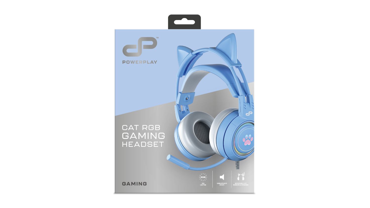 Box packaging of a Powerplay Cat RGB Gaming Headset