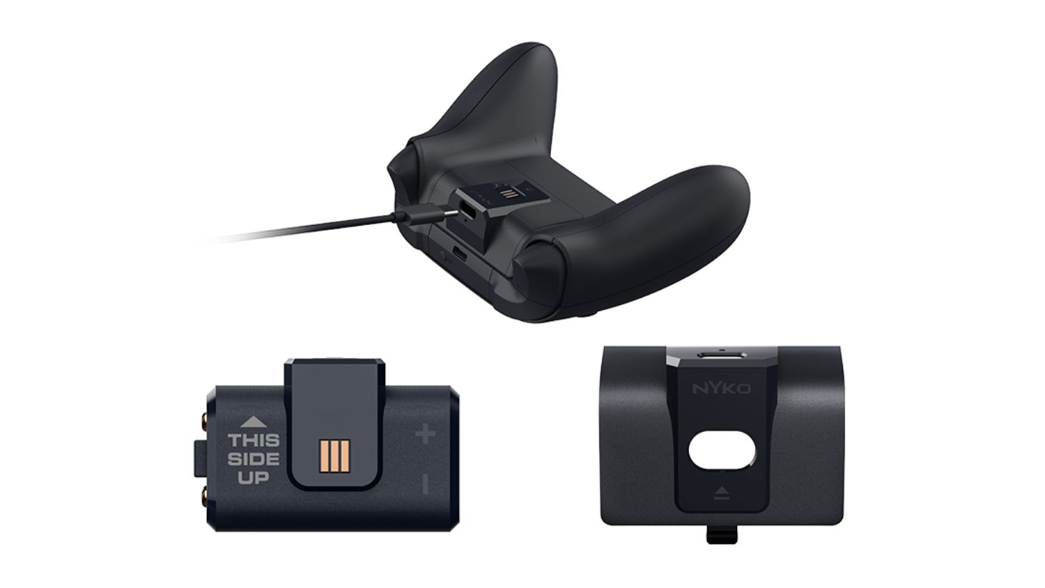 A set of the black Nyko Power Kit