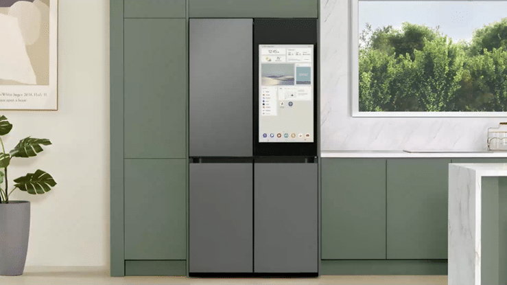 Samsung 809L Bespoke AI Family Hub Quad Door Smart Fridge Freezer with Internal Water Dispenser - Grey (SRF9900BFH)