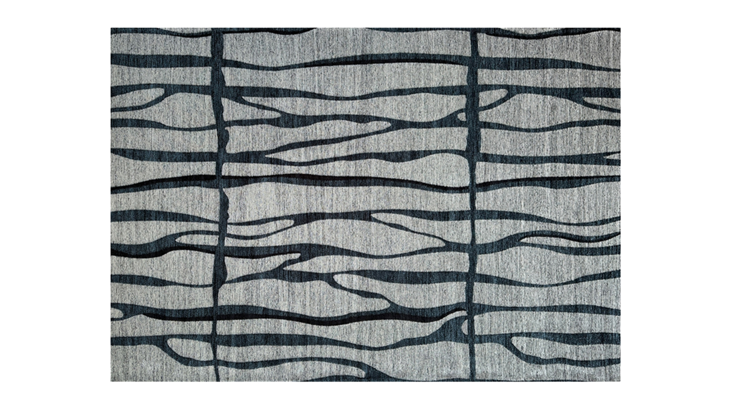 A horizontal view of the marlow morrolici rug in blue