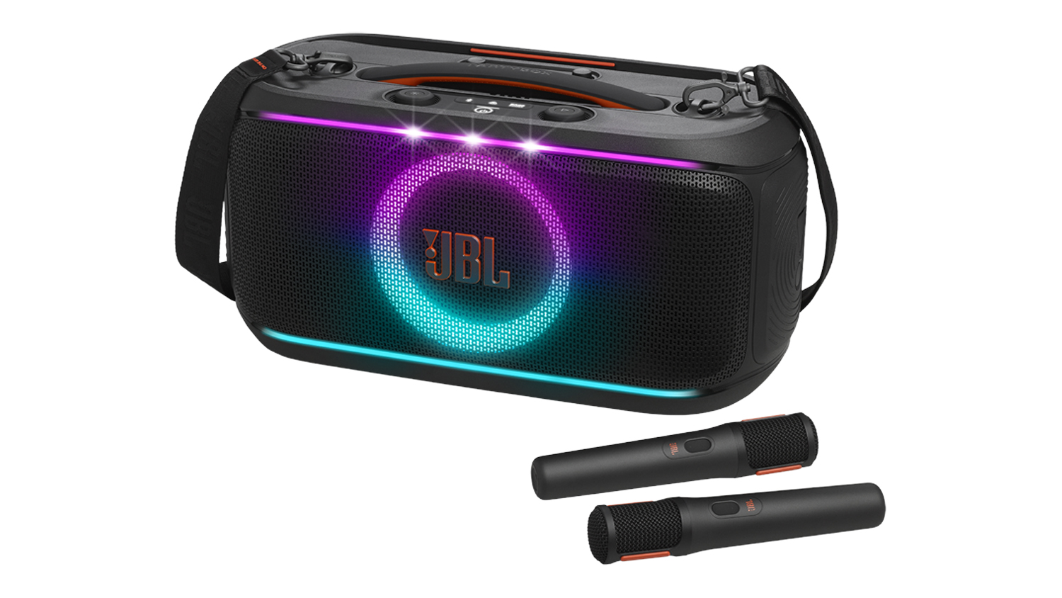 JBL PartyBox On-the-Go Essential Mark 2 Portable Bluetooth Party Speaker with 2 Wireless Microphones - Black (JBLPARTYBOXOTG2BAS)