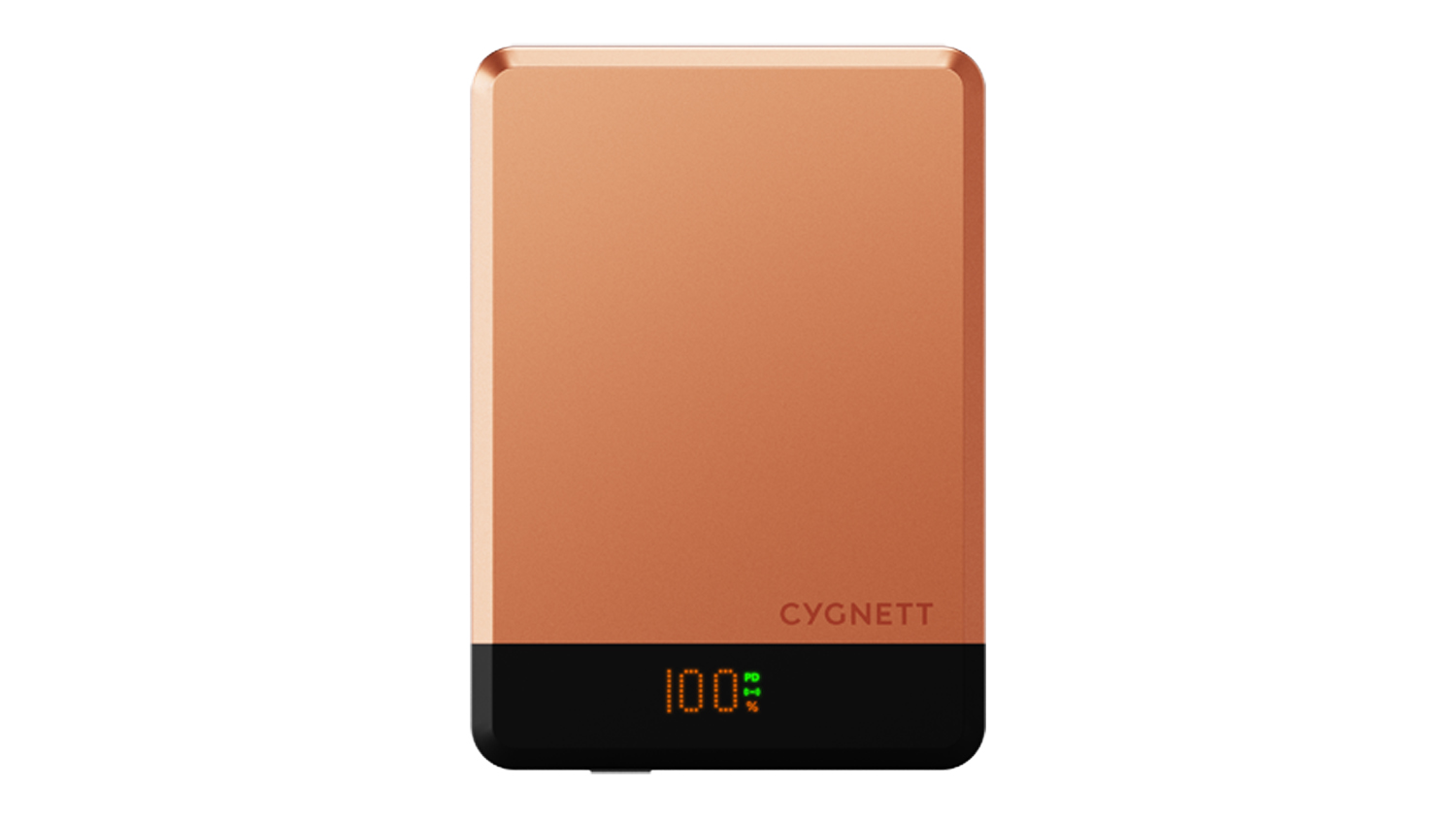 Cygnett MagSlim 10,000mAh Magnetic Wireless Power Bank in a stylish copper finish