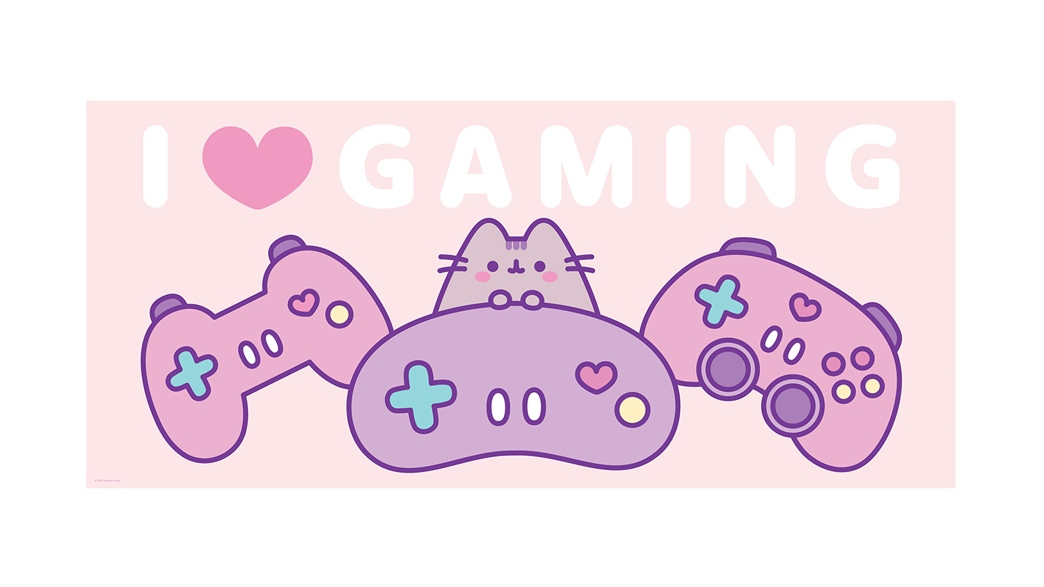 An IM XXL Gamer Desk Mat 90 x 40cm with Pusheen design