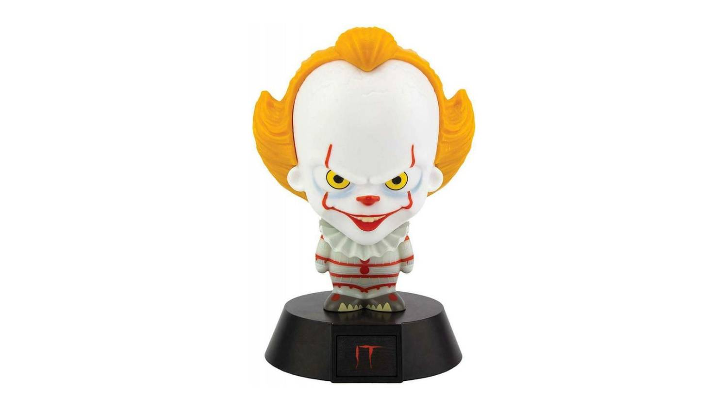 A Pennywise-shaped LED light in chibi style, featuring a large white head with orange hair, and a sinister smile