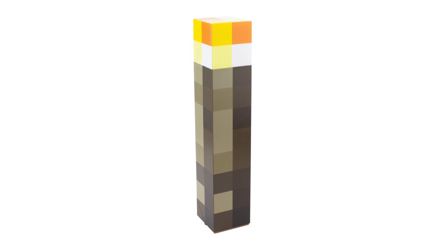 Minecraft Torch novelty wall light with pixelated design in shades of brown, yellow, and white