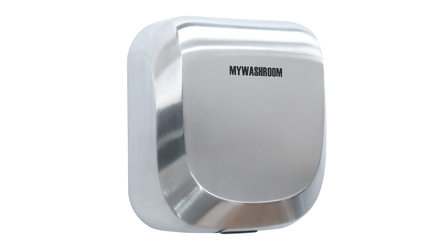 Front view of the stainless steel MyWashroom automatic hand dryer