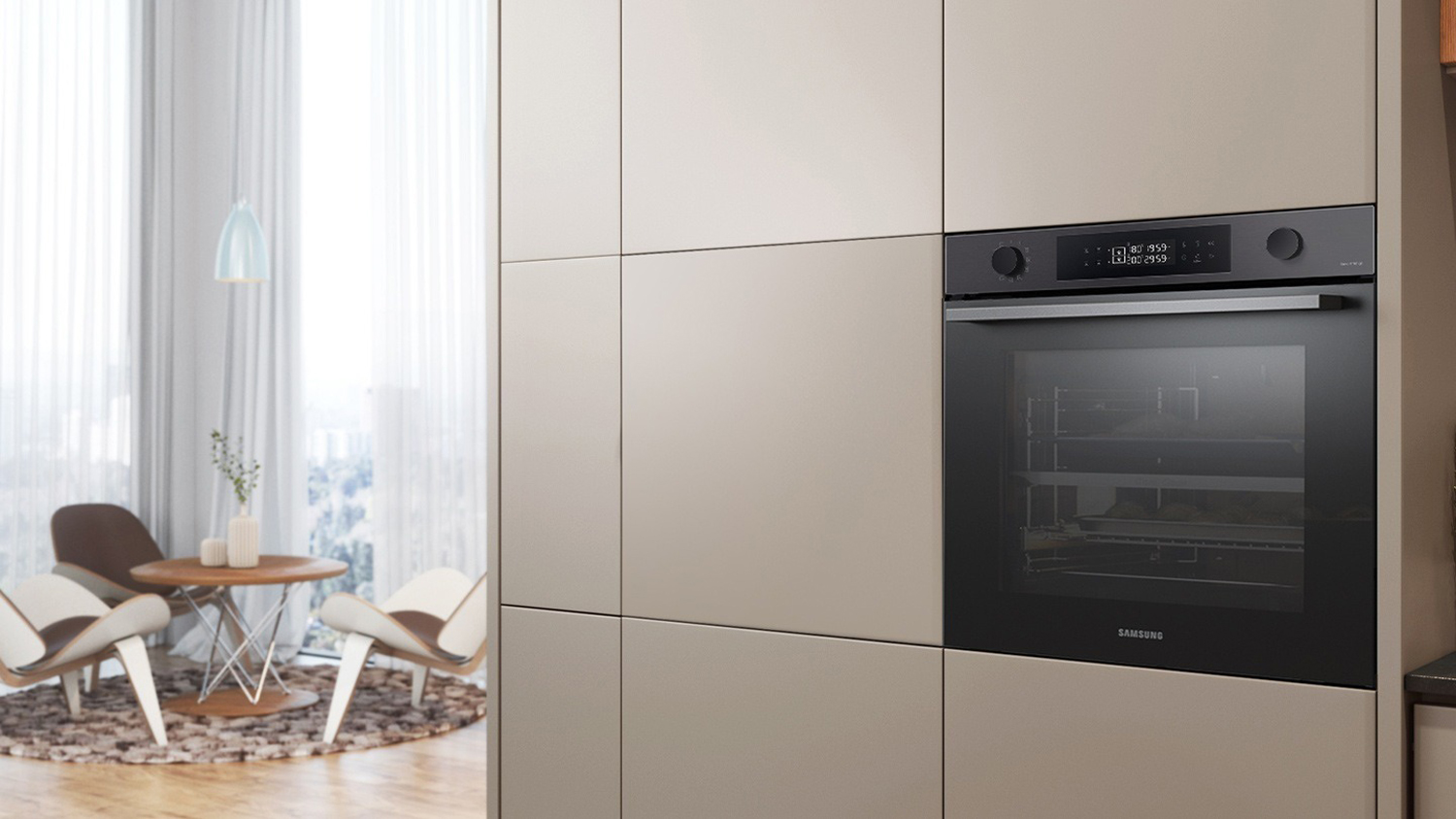 Samsung 60cm Built-In Oven with Dual Cooking - Black (Series 4/ NV7B4430ZAB)