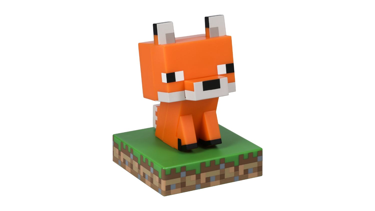 A front view of the Minecraft fox novelty light