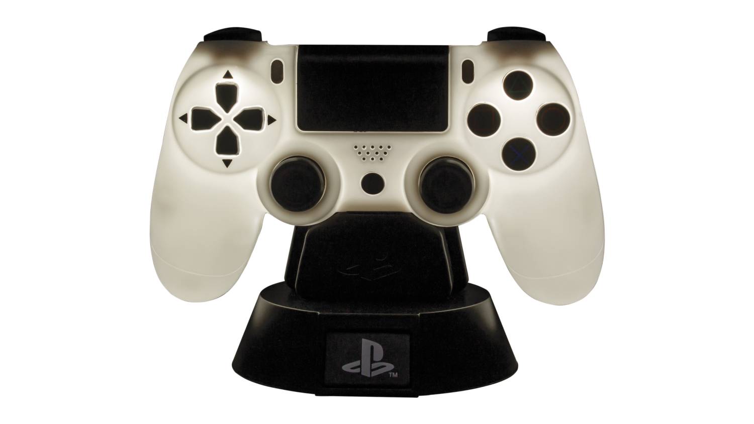 Paladone PS4 Controller Icon Light shaped like a white DualShock 4 controller with black buttons