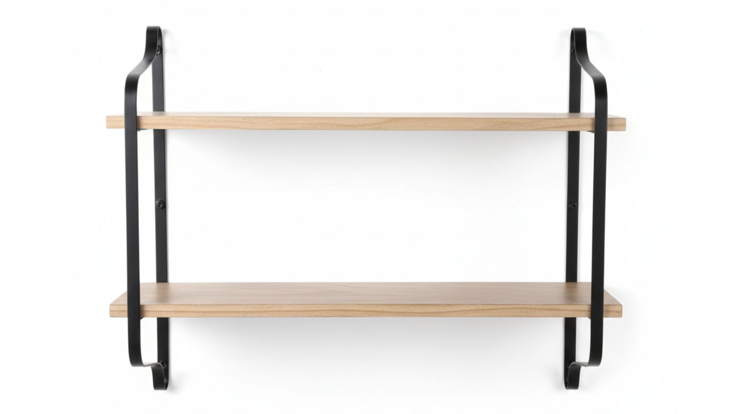 A front view of the wall-mountable shelf