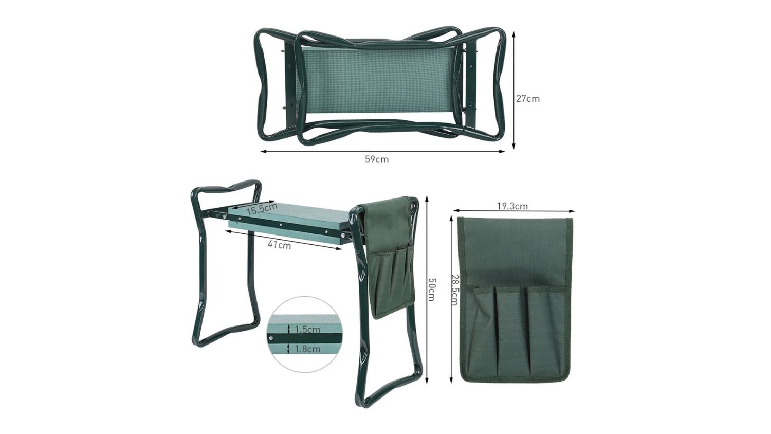 Pretty & Practical Garden Kneeler with Tool Pouch