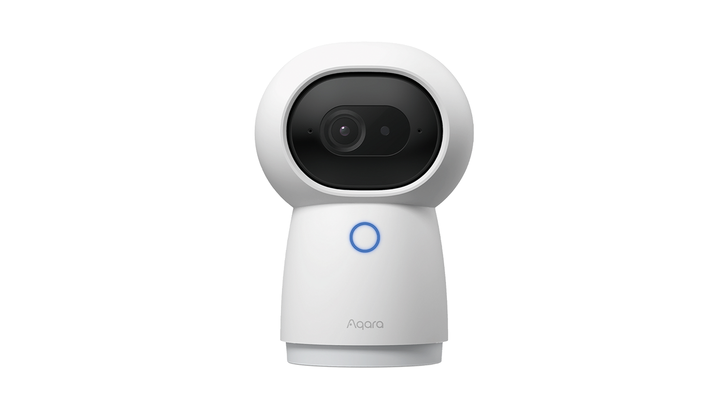 Front profile of the white, sleekly designed Aqara Camera Hub G3
