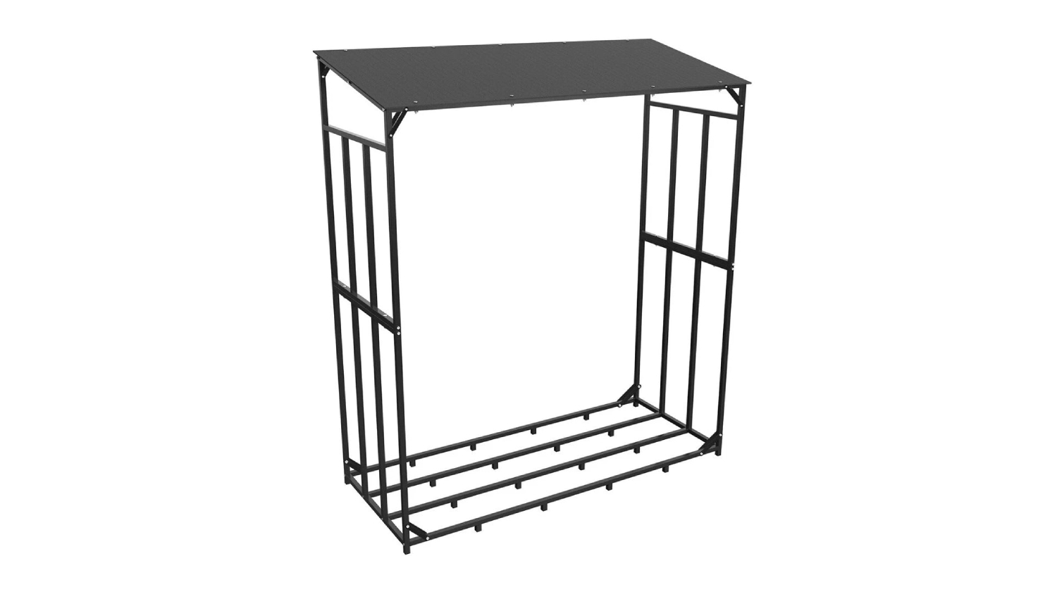 A view of the firewood rack with a cover