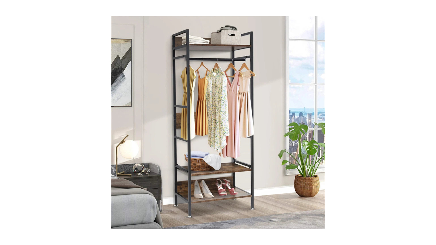 Pretty & Practical Tiered Closet Storage Shelf 162 x 60 x 40cm