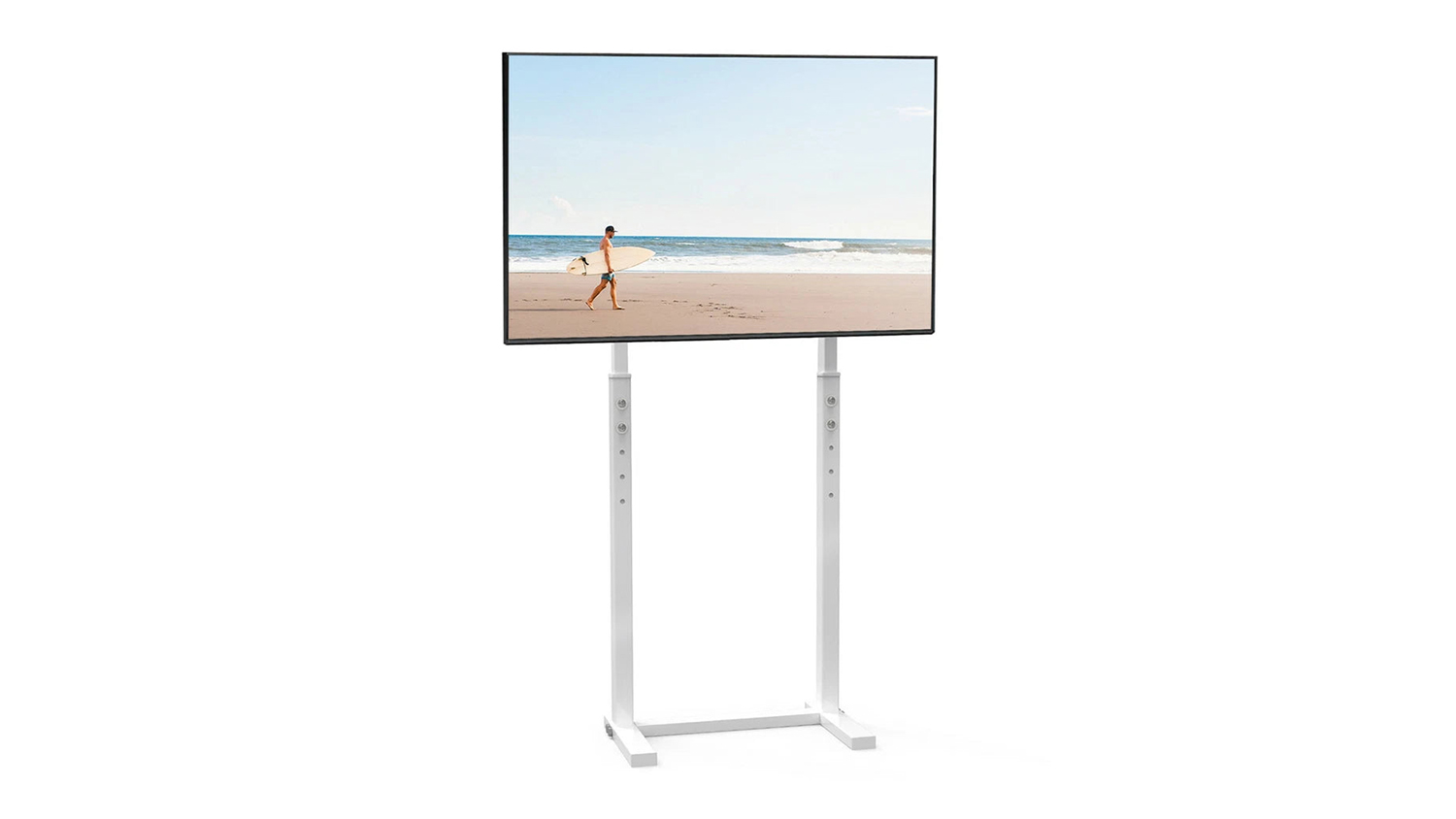 Pretty & Practical Heavy Duty Adjustable Metal TV Stand - White