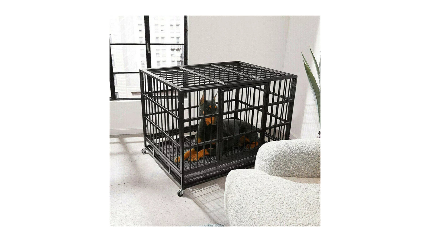 P&P HEAVY DUTY XXL DOG CRATE W 2 DOORS