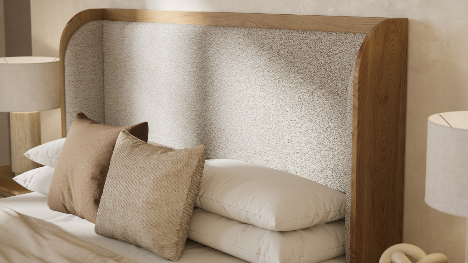 A view of the Fawn Super King Upholstered Headboard