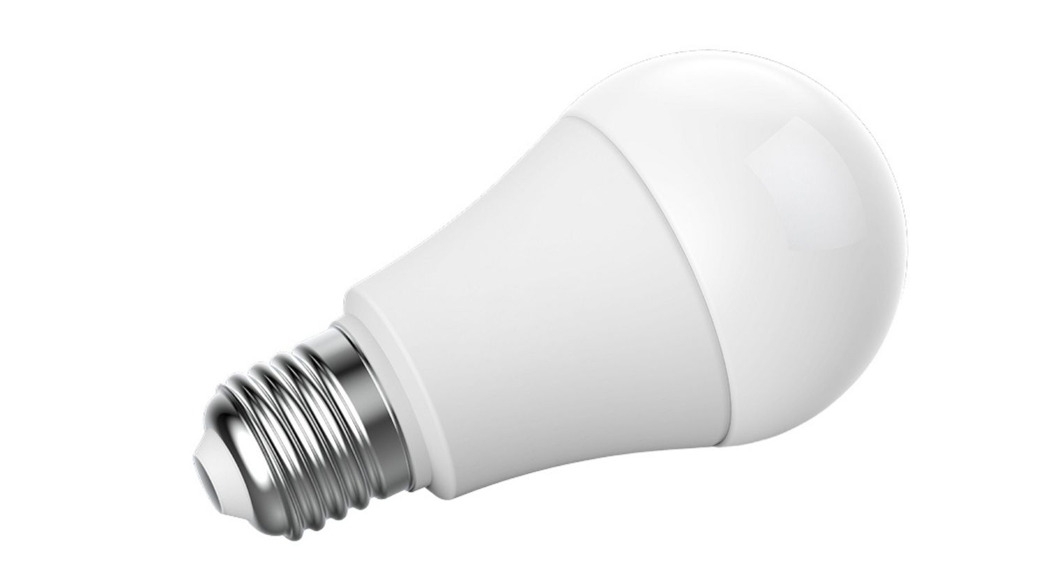 White smart LED bulb with E27 screw base