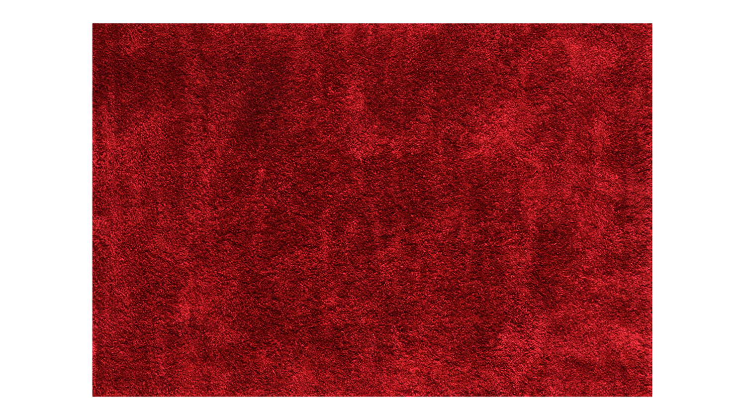 Full overhead view of the York Rug in a chilli red shade, showing its soft, uniform shag texture