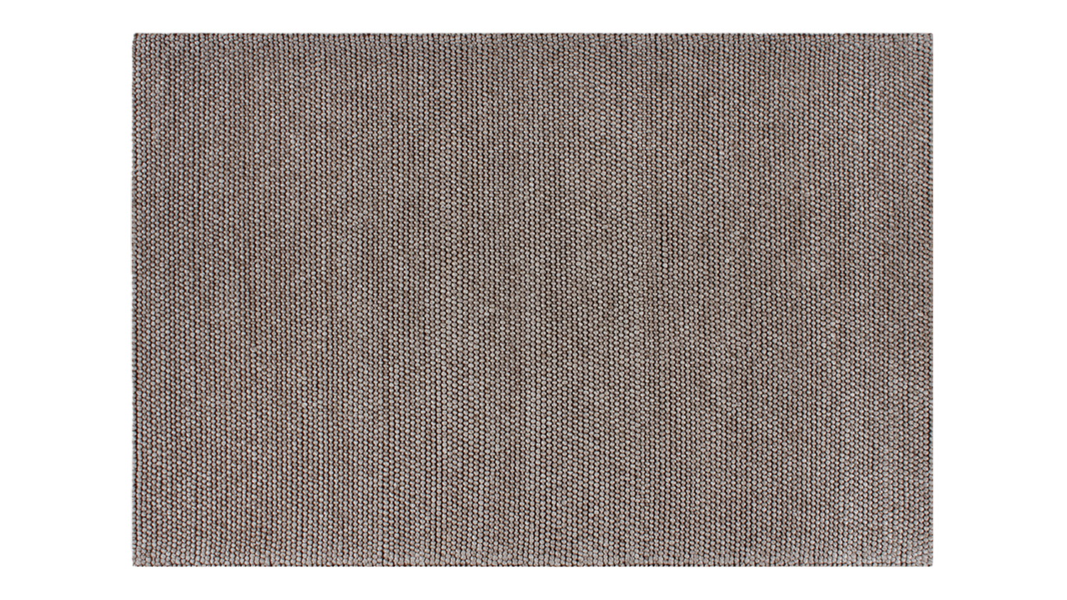 Full view of the Cyrus Rug in Earth colour, showing a rectangular shape with a tightly knotted weave