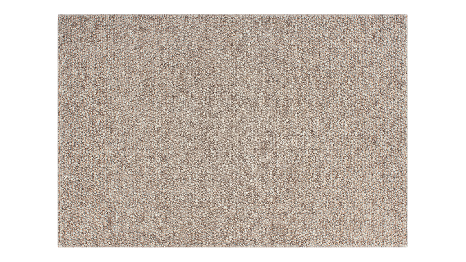 Rectangular rug in a soft cocoa shade with a textured, hand-knotted surface made of thick wool